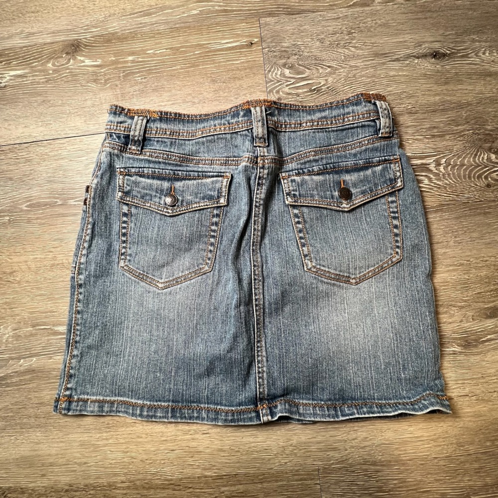 Daisy Fuentes Denim Mini Skirt Womens 6 Blue Light Indigo Wash Y2K Casual Jean